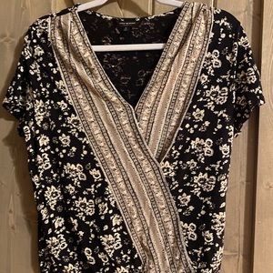Lucky Brand Womens Floral Blouse